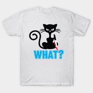 What Angry Black Cat Knife T-Shirt